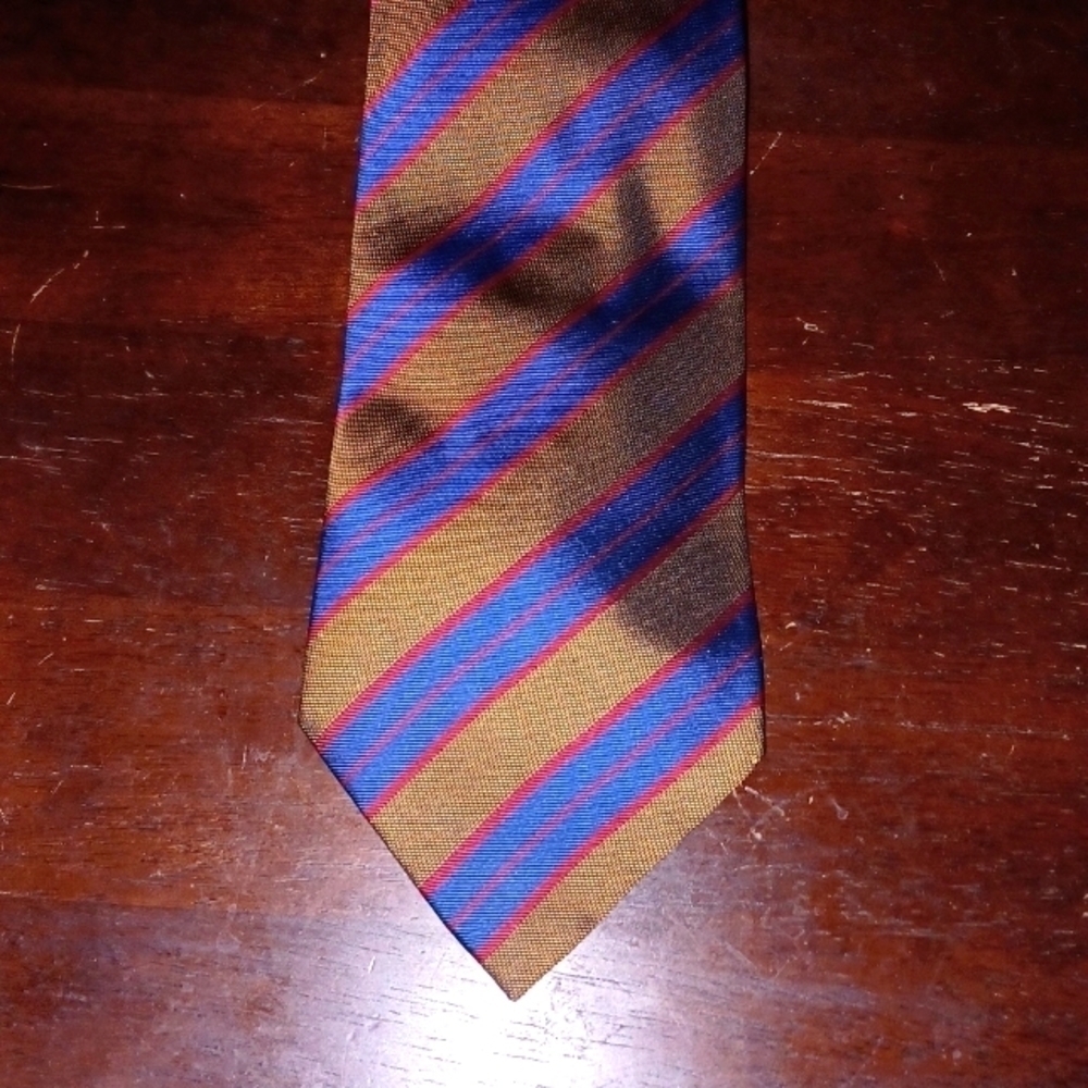 BANANA REPUBLIC Blue, Red and Brown Striped Necktie